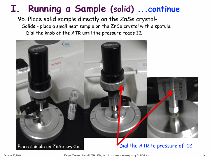 Solid sample in ZnSe crystal